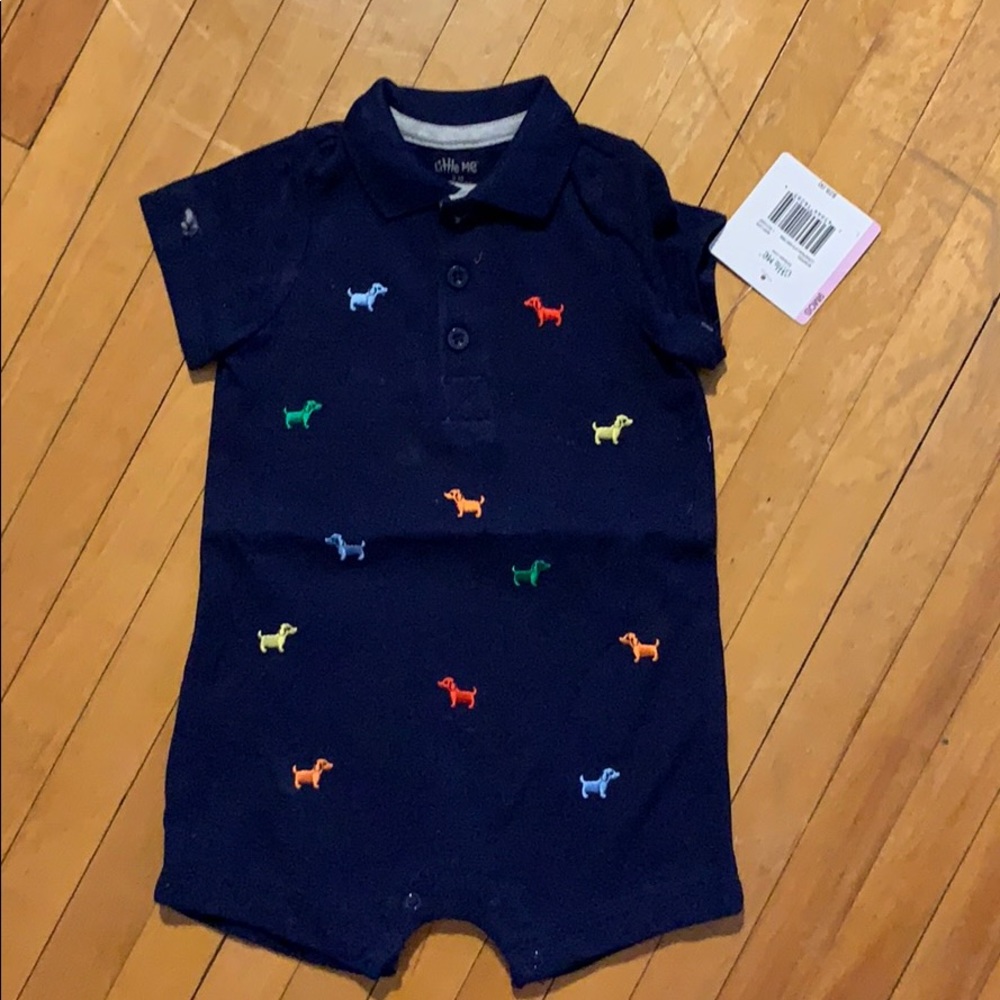 Little Me Dog Romper and Hat NWT